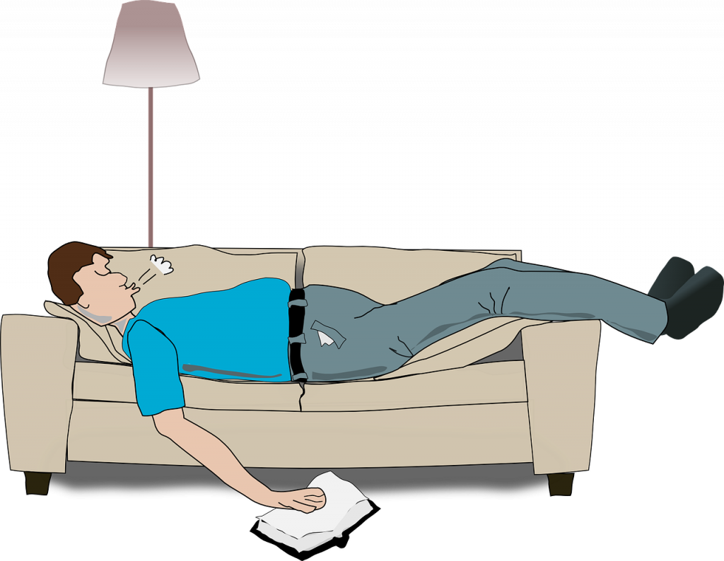 homme canapé endormi
